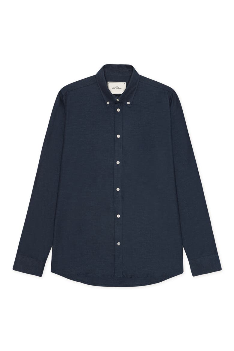 Soft Flannel Long Sleeve Button Down Shirt, Main, color, DARK NAVY