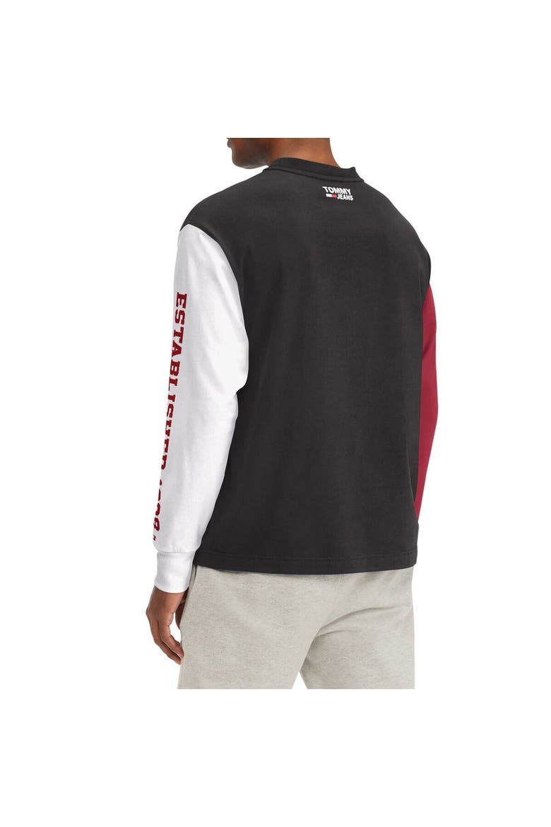 Men's Tommy Jeans Black Miami Heat Richie Color Block Long Sleeve T-Shirt, Alternate, color, Black