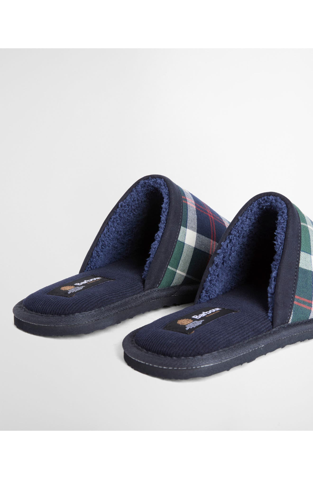 Everitt Tartan Mule Slipper, Alternate, color, EVERGREEN FESTIVE TARTAN