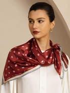 SILKSILKY Pure Silk Paw Print Square Scarf