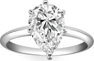 Bliss Diamond 3CT Platinum Pear Shaped Diamond 6-Prong Solitaire Engagement Ring Lab Grown