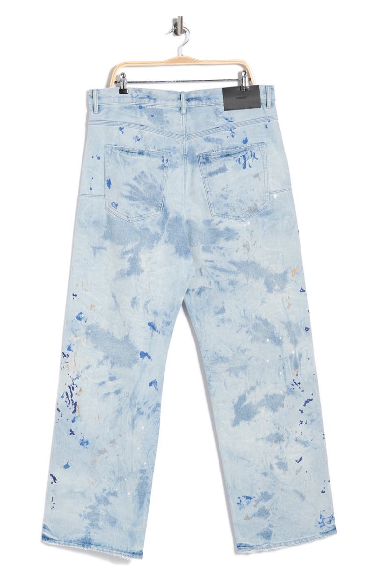 Bleach Paint Splatter Straight Leg Jeans, Alternate, color, LIGHT INDIGO