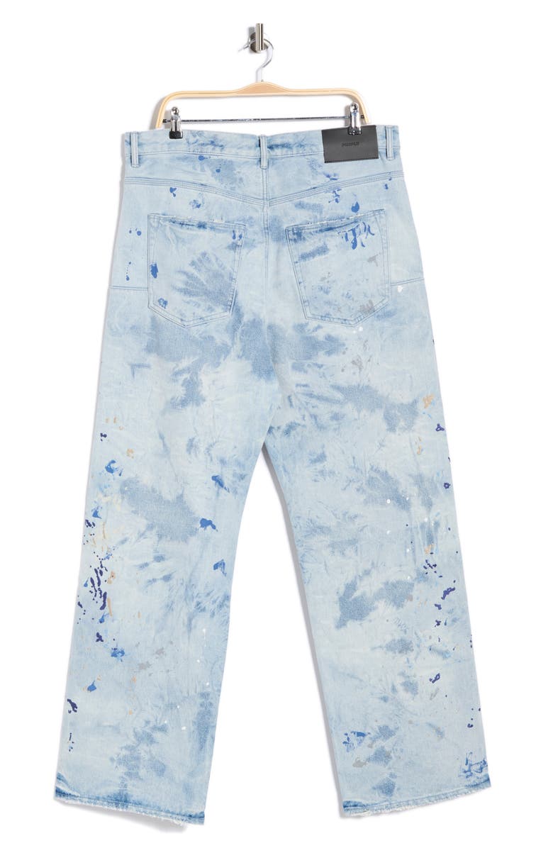 PURPLE BRAND Bleach Paint Splatter Straight Leg Jeans, Alternate, color, Light Indigo