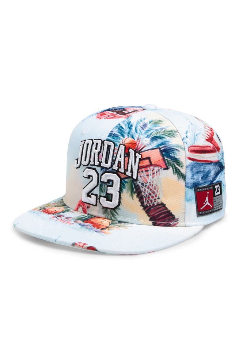 Kids' Jersey Flat Brim Adjustable Hat, Main, color, WHITE / MULTI