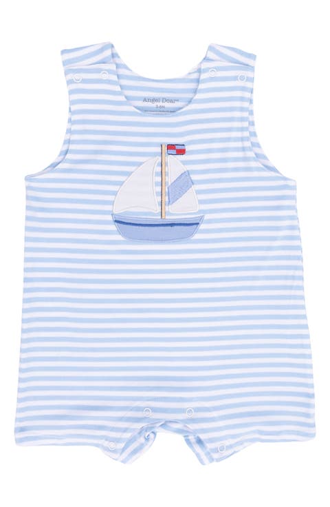 Bubbly Sailboat Stripe Romper (Baby)