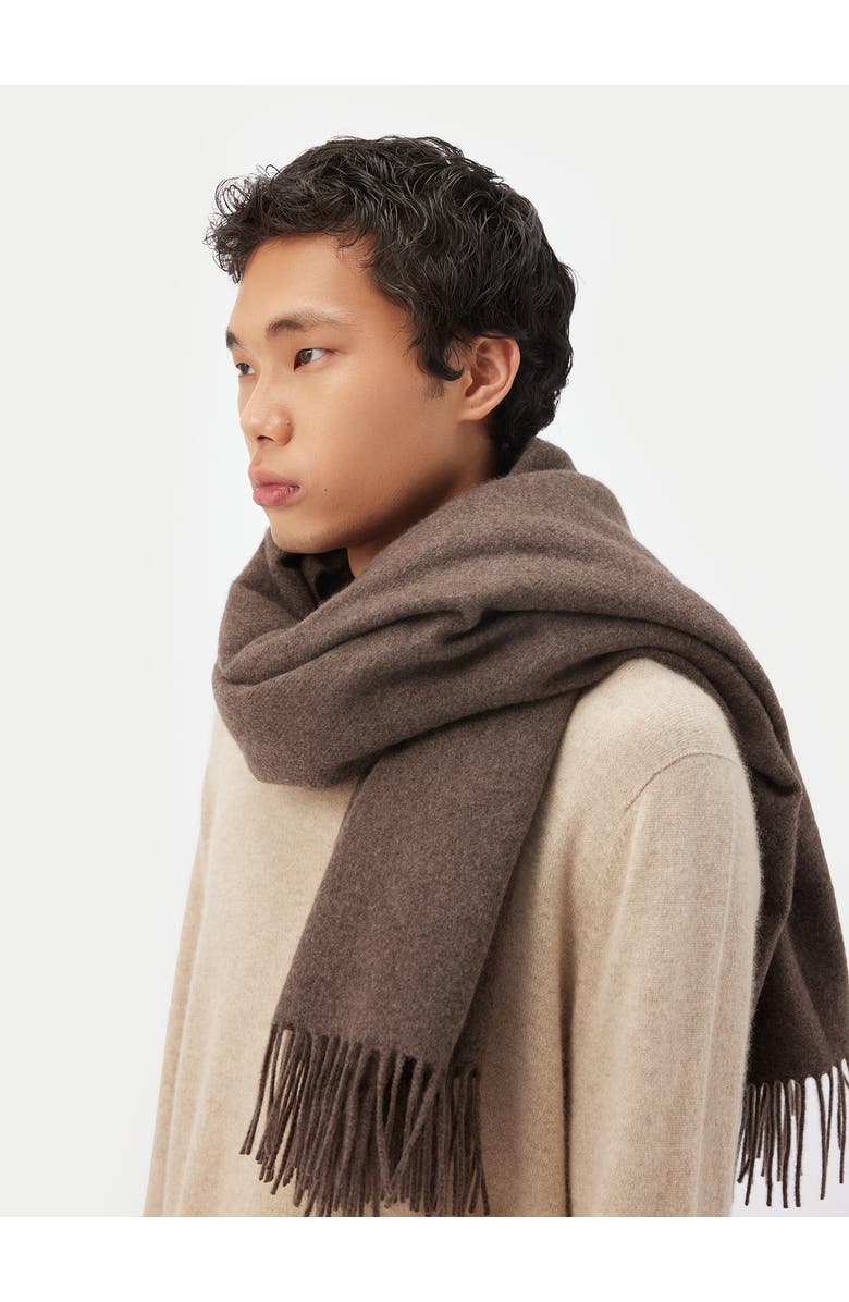 GOBI Mongolian Cashmere Medium Fringe Blanket, Alternate, color, Cocoa