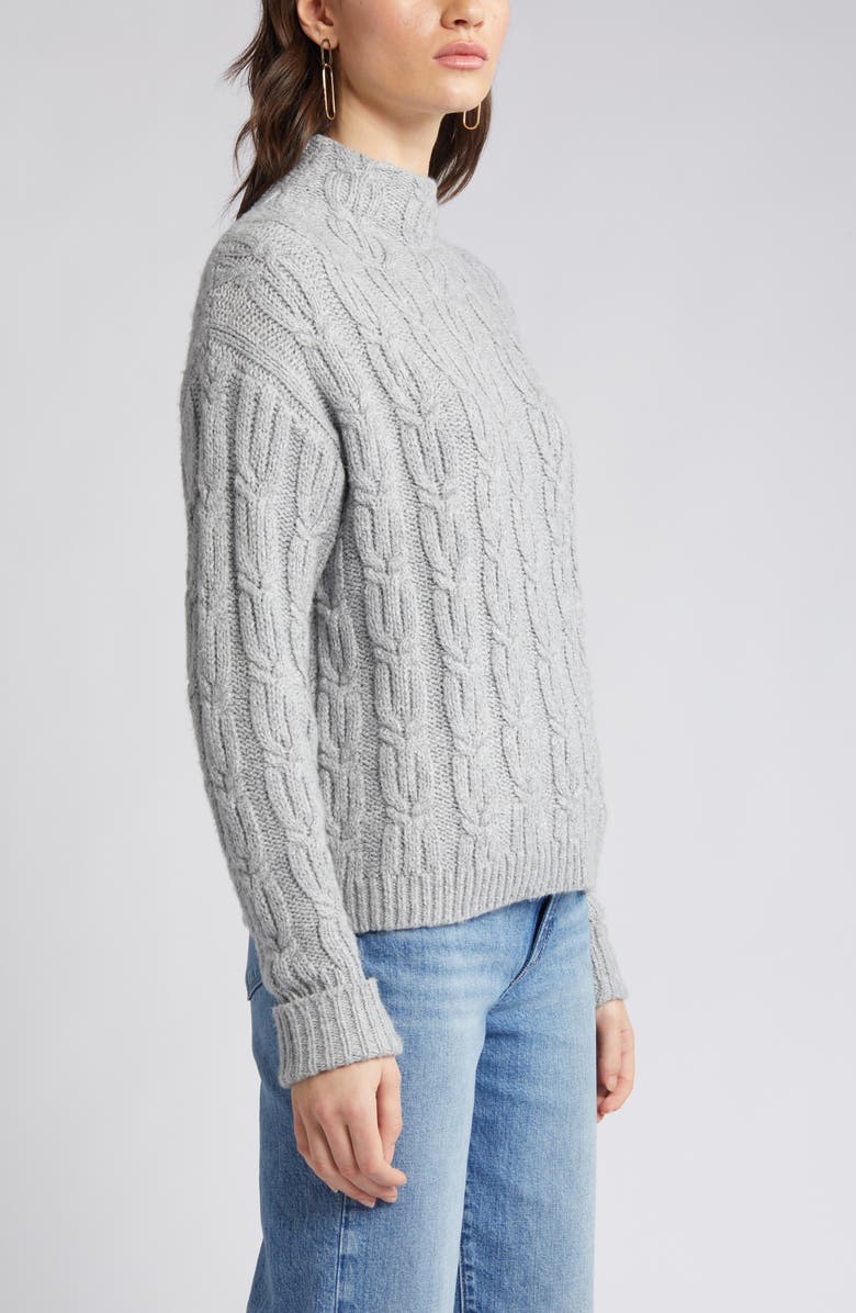 Caslon<sup>®</sup> Cable Knit Funnel Neck Sweater, Alternate, color, 