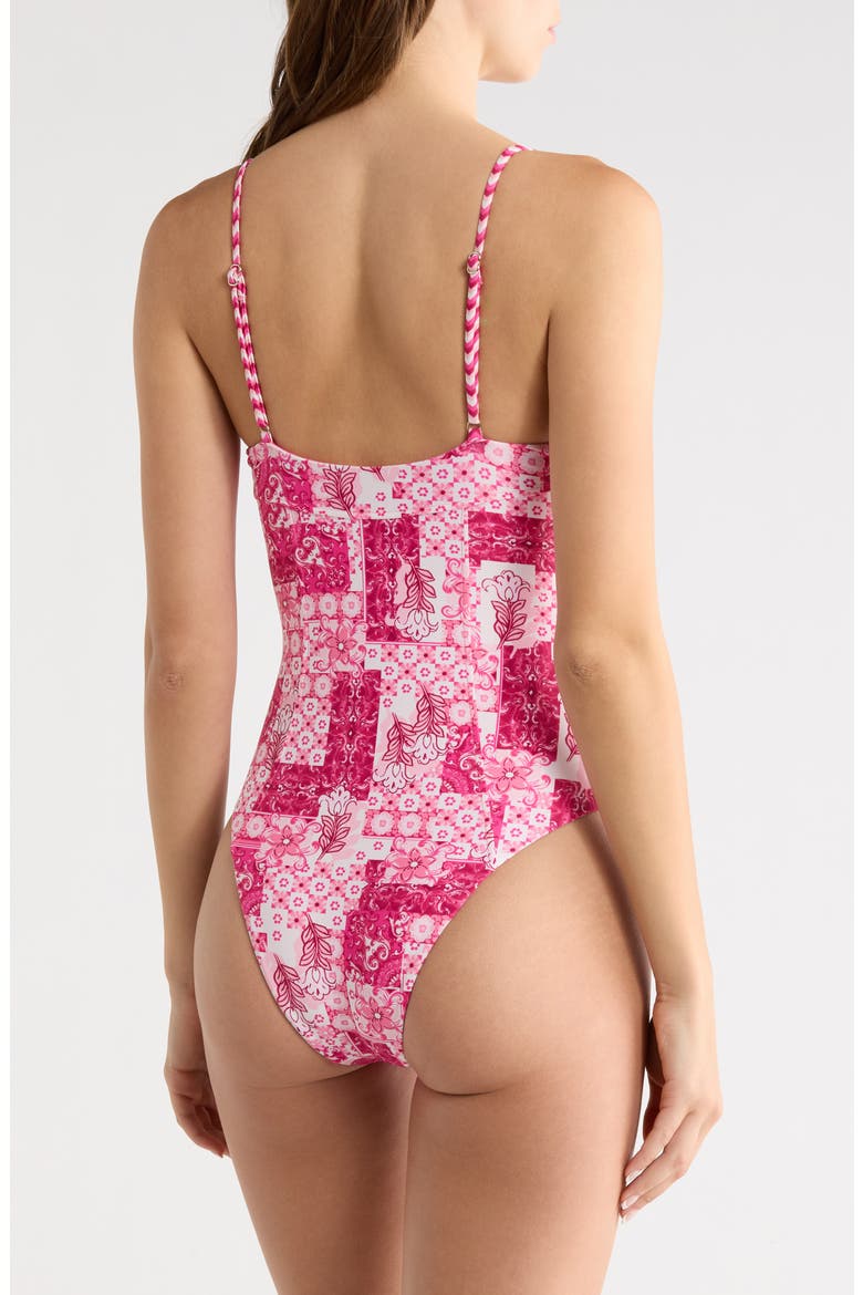 Jayda Print Underwire One-Piece Swimsuit, Alternate, color, RADIANT PINK COMBO