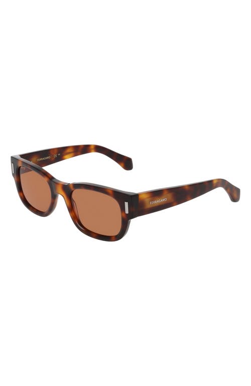Ferragamo 51mm Modified Rectangular Sunglasses In Tortoise