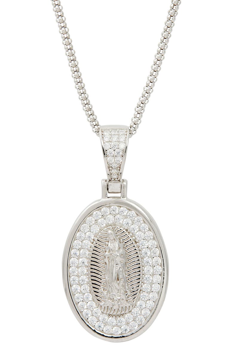 SAVVY CIE JEWELS Our Lady of Guadalupe Pendant Necklace, Main, color, White