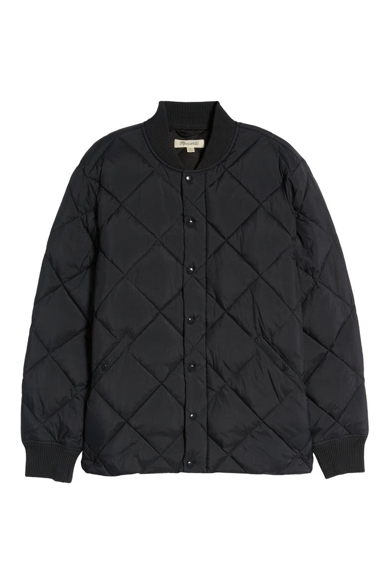 Quilted Puffer Jacket, Alternate, color, ALMOST BLACK
