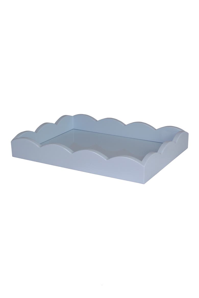 Scalloped Wood Tray, Main, color, DENIM