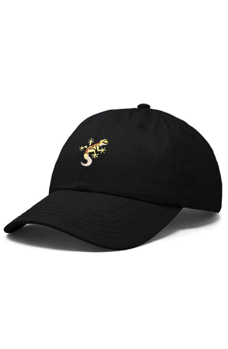Dalix Gecko Embroidered Casual Cap, Alternate, color, Black