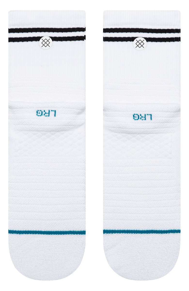 Stance Lined Up Quarter Socks, Alternate, color, White