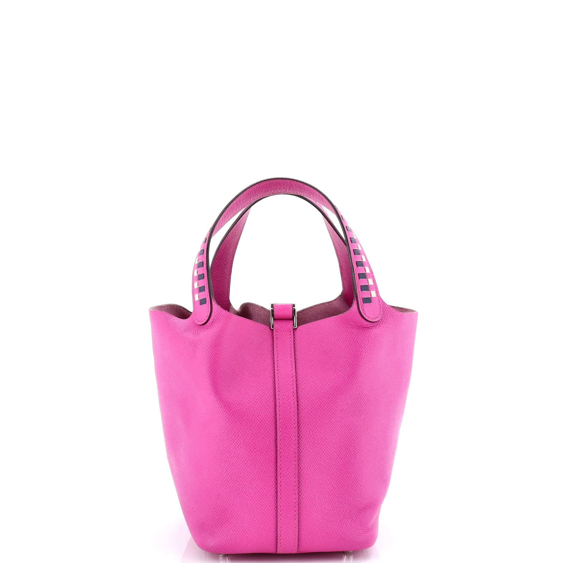 Pre-Owned Hermes Picotin Lock Bag Tressage Epsom PM, Alternate, color, Magnolia/Bleu Saphir/Craie