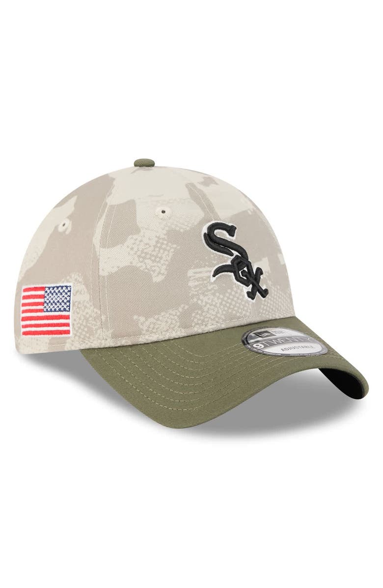 New Era Men's New Era Light Beige/Olive Chicago White Sox 2025 Armed Forces Day 9TWENTY Adjustable Hat, Main, color, Light Beige