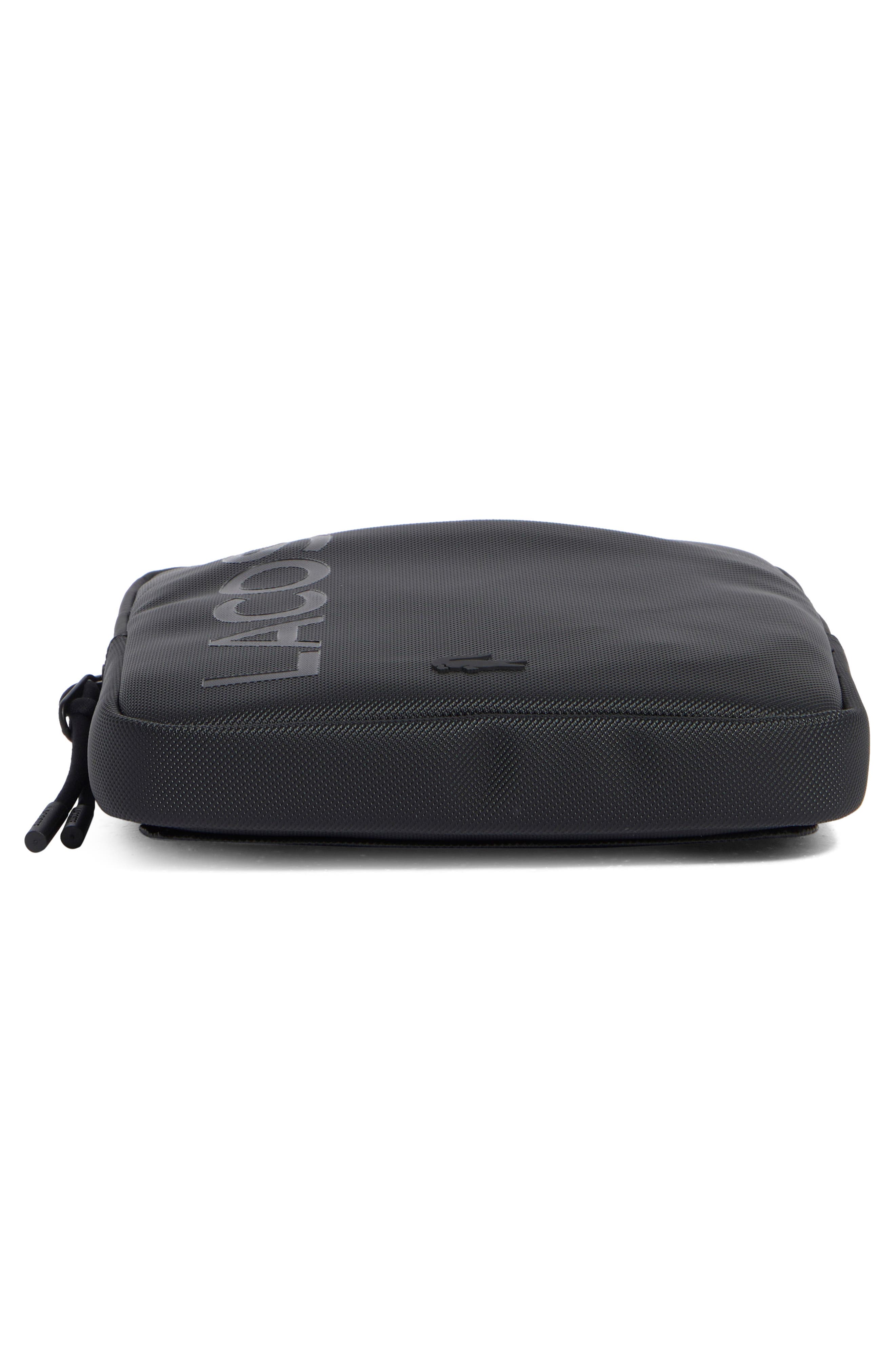 Lacoste Flat Crossover Bag, Alternate, color, Black