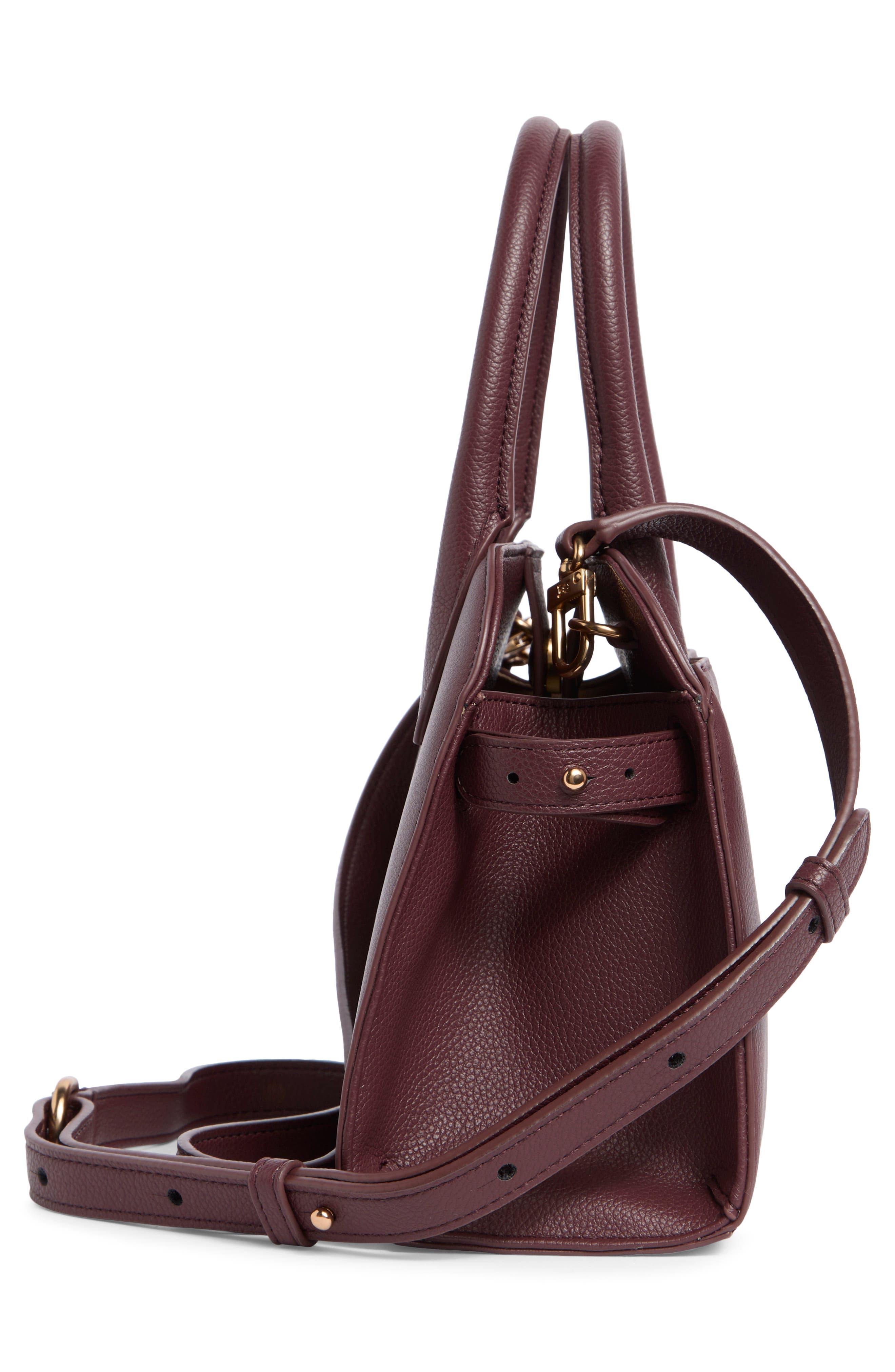 Sam Edelman Miranda Small Satchel, Alternate, color, Dark Red