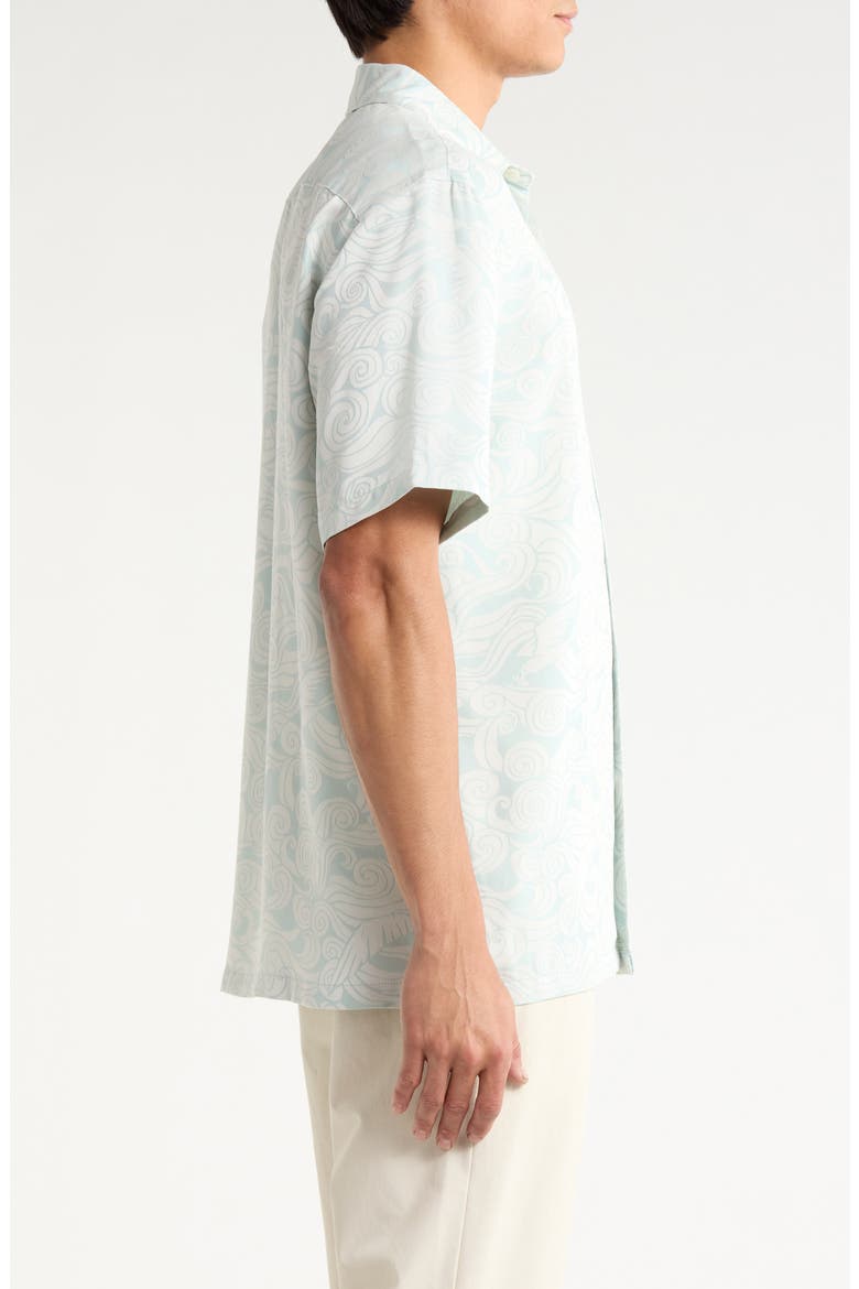 Makani Nui Jacquard Short Sleeve Button-Up Shirt, Alternate, color, SEASPRAY