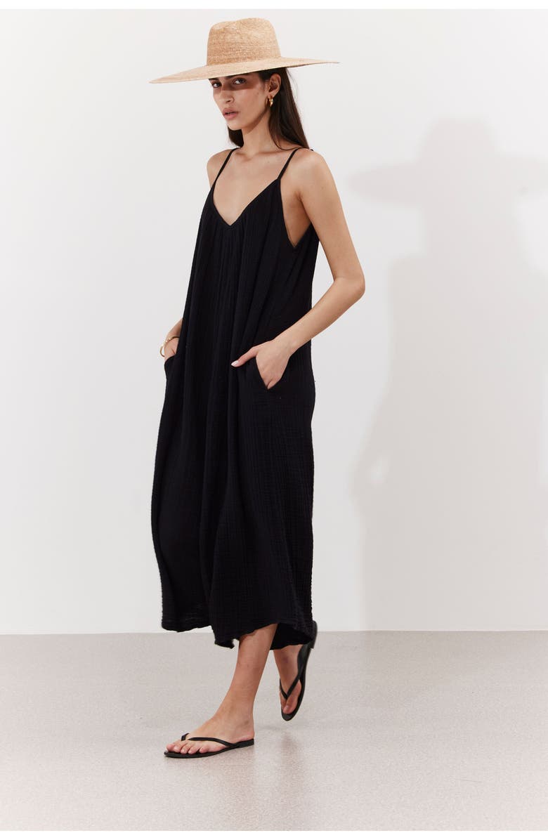 Gottex Beach Life Cloudshore Oversized Jumpsuit Cover-Up, Alternate, color, Black