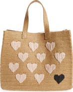 BTB Los Angeles Be Mine Straw Tote
