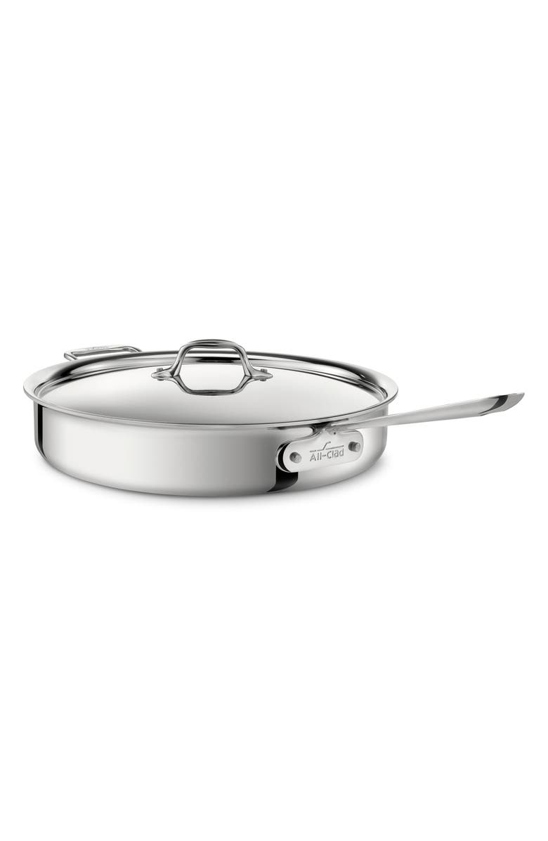 All-Clad D3 6-Quart Sauté Pan With Lid, Main, color,