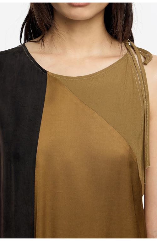 Bimba Y Lola Patchwork Dress In Brown