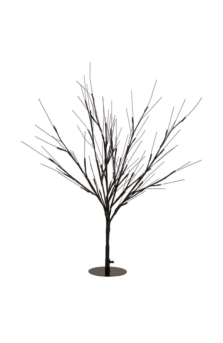 Northlight Pre-Lit Halloween Twig Tree - Black - 39" - Warm White LED Lights, Main, color, 