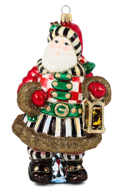 Check it Out Town Crier Santa Glass Ornament