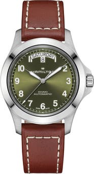 Hamilton Khaki Field King Automatic Leather Strap Watch, 40mm