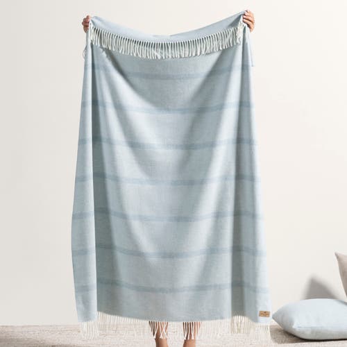 Lands Downunder Montauk Stripe Herringbone Throw In Blue