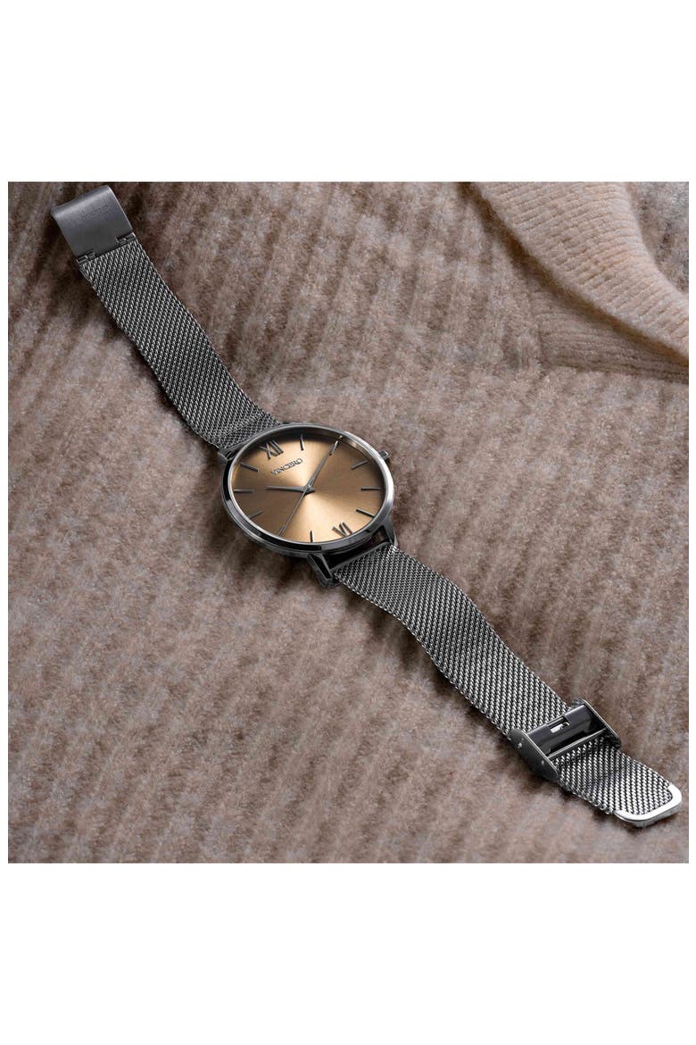 Eros Mesh Strap Watch, 38mm, Alternate, color, BRONZE/ SILVER