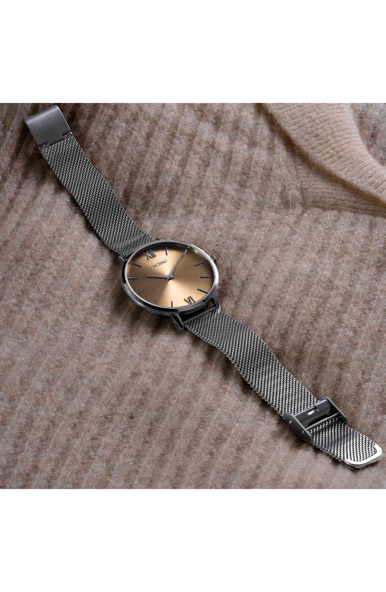 Vincero Eros Mesh Strap Watch, 38mm, Alternate, color, Bronze/ Silver