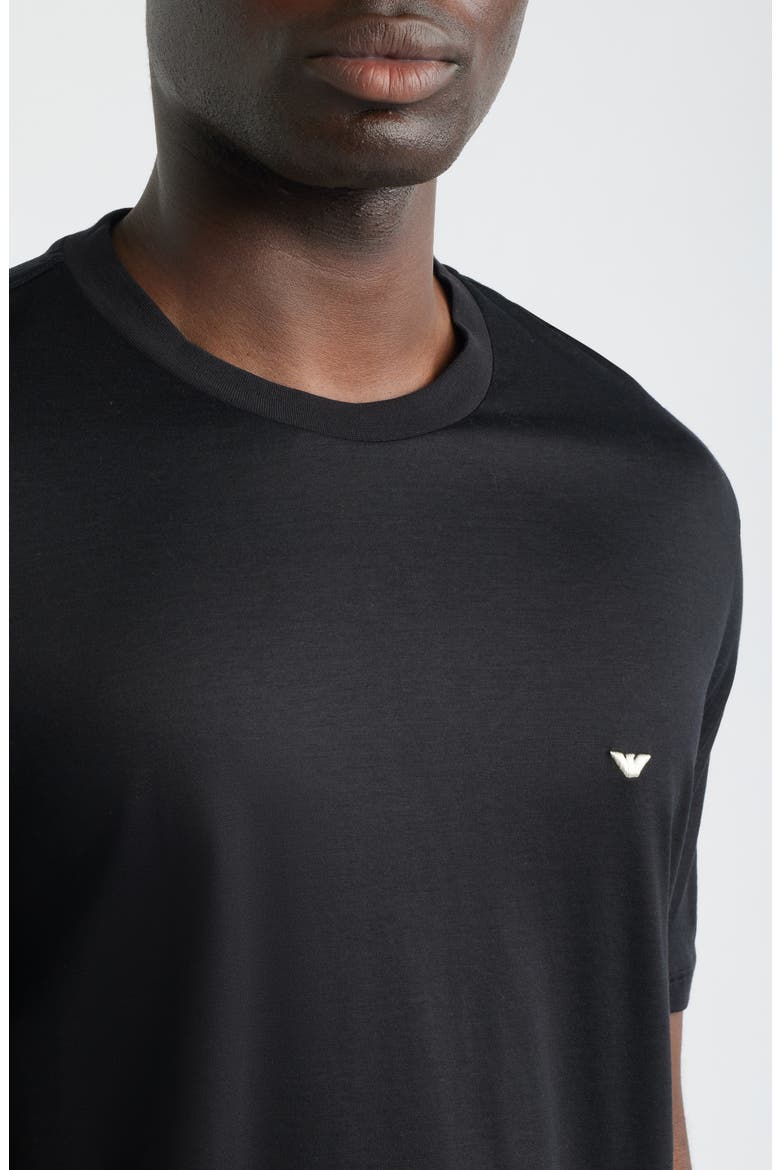 Embroidered Logo T-Shirt, Alternate, color, SOLID BLACK
