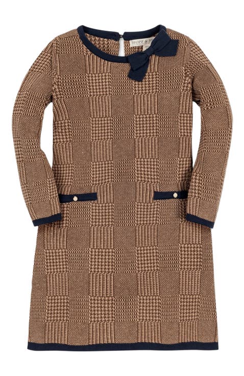 Girls' Organic Bow Sweater Dress, Kids