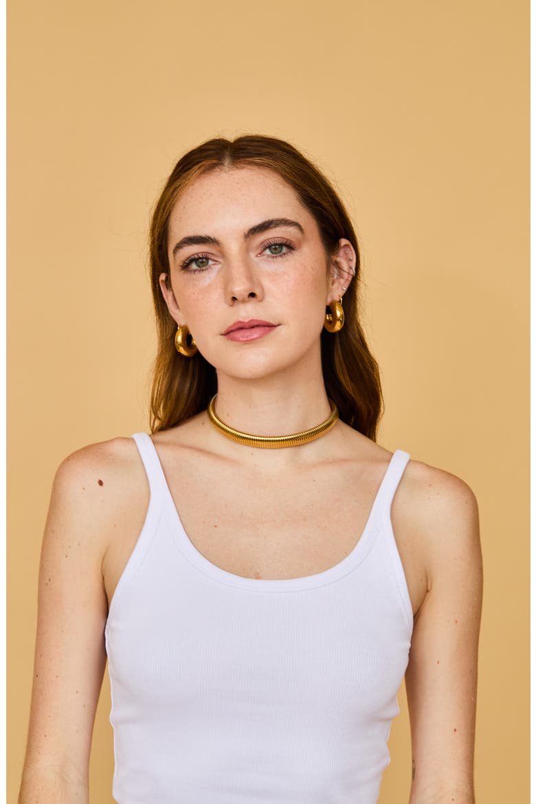 Slinky Chain Choker Necklace, Alternate, color, GOLD