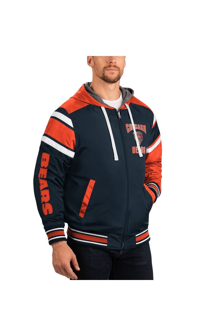 Men's G-III Sports by Carl Banks Navy/Gray Chicago Bears Extreme Full Back Reversible Hoodie Full-Zip Jacket, Alternate, color, Navy