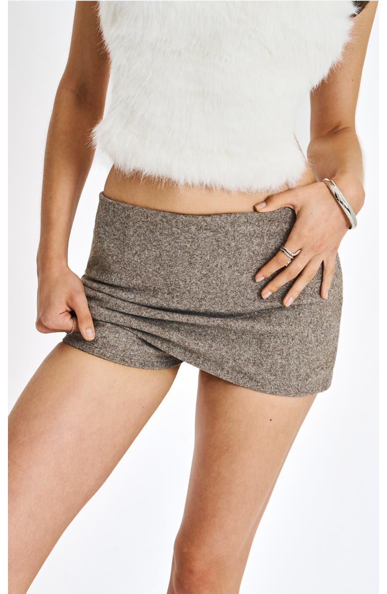 Miss Circle Osira Low-Waisted Micro Skort, Alternate, color, Taupe