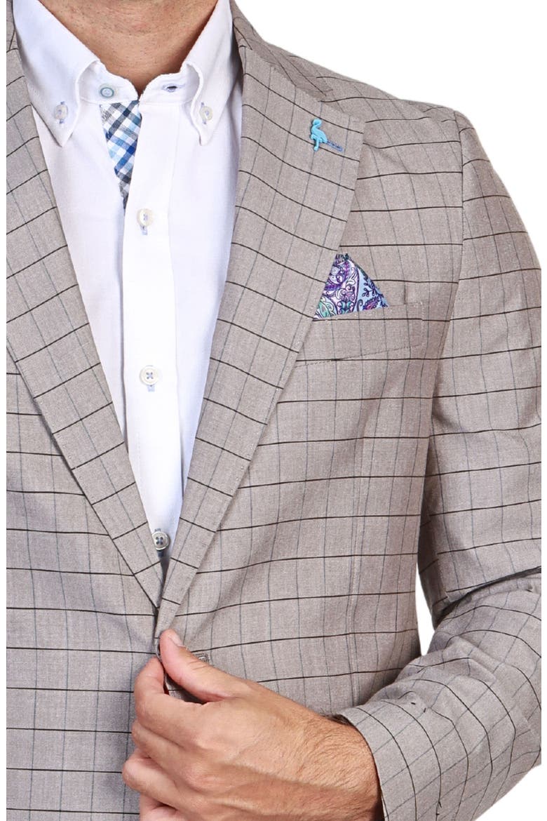Mini Windowpane Sport Coat, Alternate, color, KHAKI
