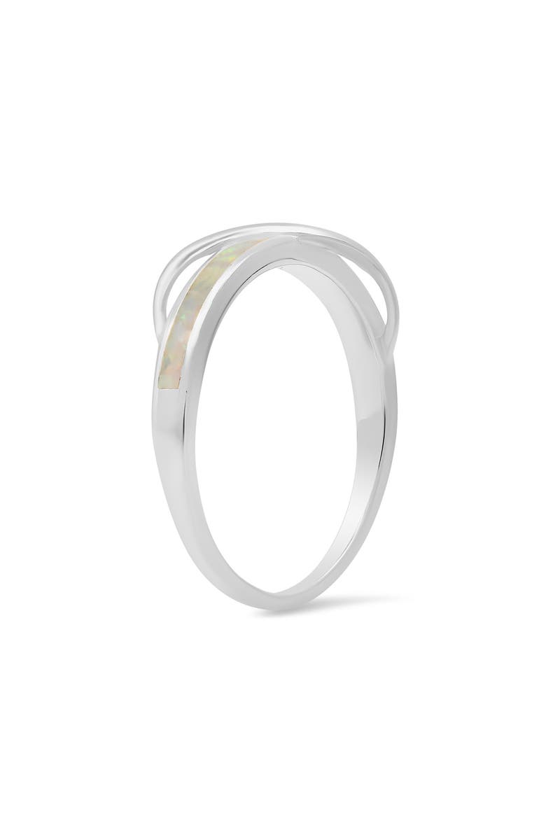 Queen Jewels Sterling Silver Lab-Created Opal Ring, Alternate, color, Silver