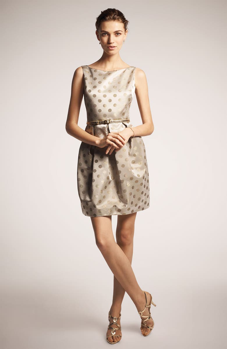 Eliza J Belted Satin Dress, Alternate, color,