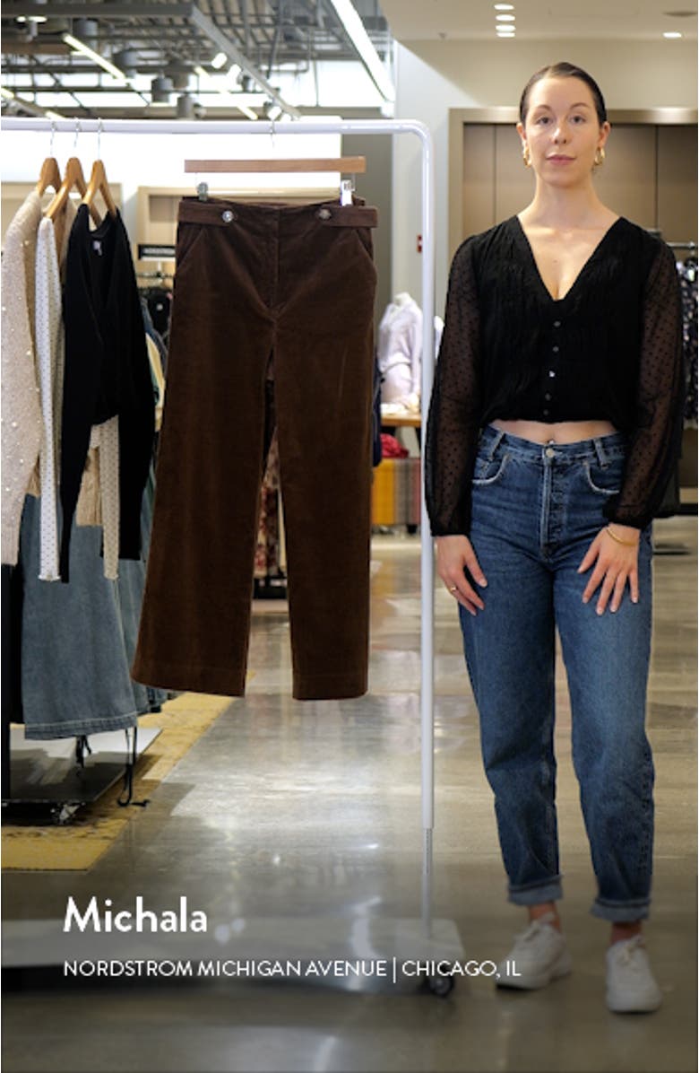Brynleigh Crop Stretch Cotton Corduroy Pants, sales video thumbnail