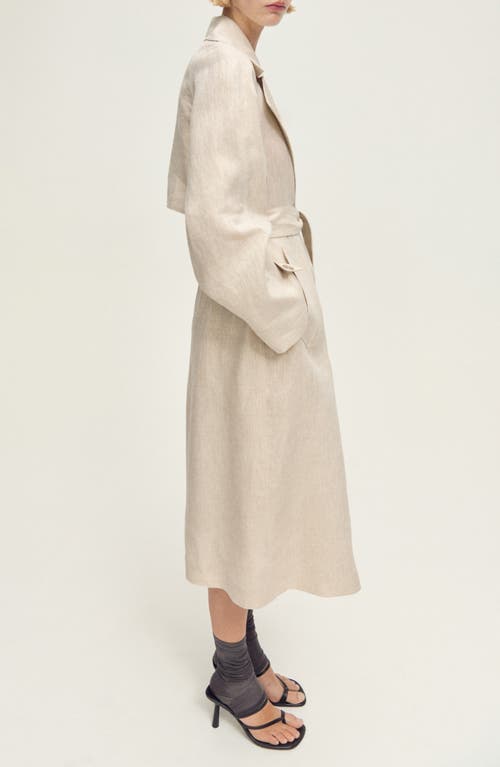 Mango Linen Belted Trench Coat