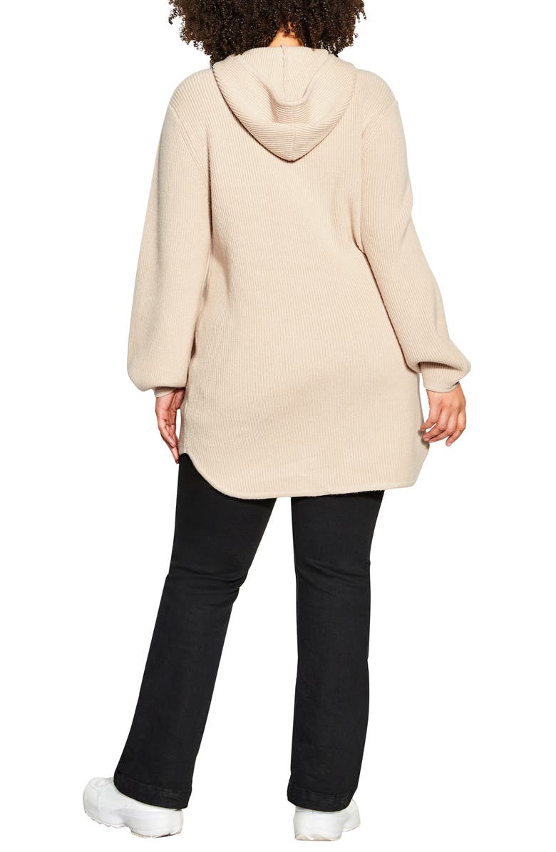 City Chic Lily Cotton Hooded Sweater, Alternate, color, 