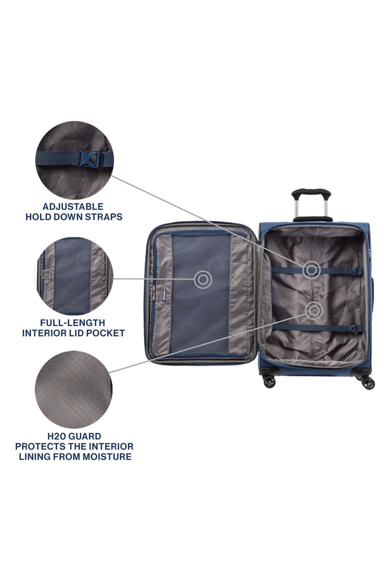 Tourlite Softside Expandable 25" Medium Checked Spinner Luggage, Alternate, color, Blue