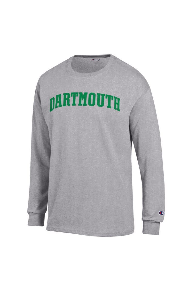 Champion Men's Champion Heather Gray Dartmouth Big Green Basic Arch Long Sleeve T-Shirt, Alternate, color, Heather Gray