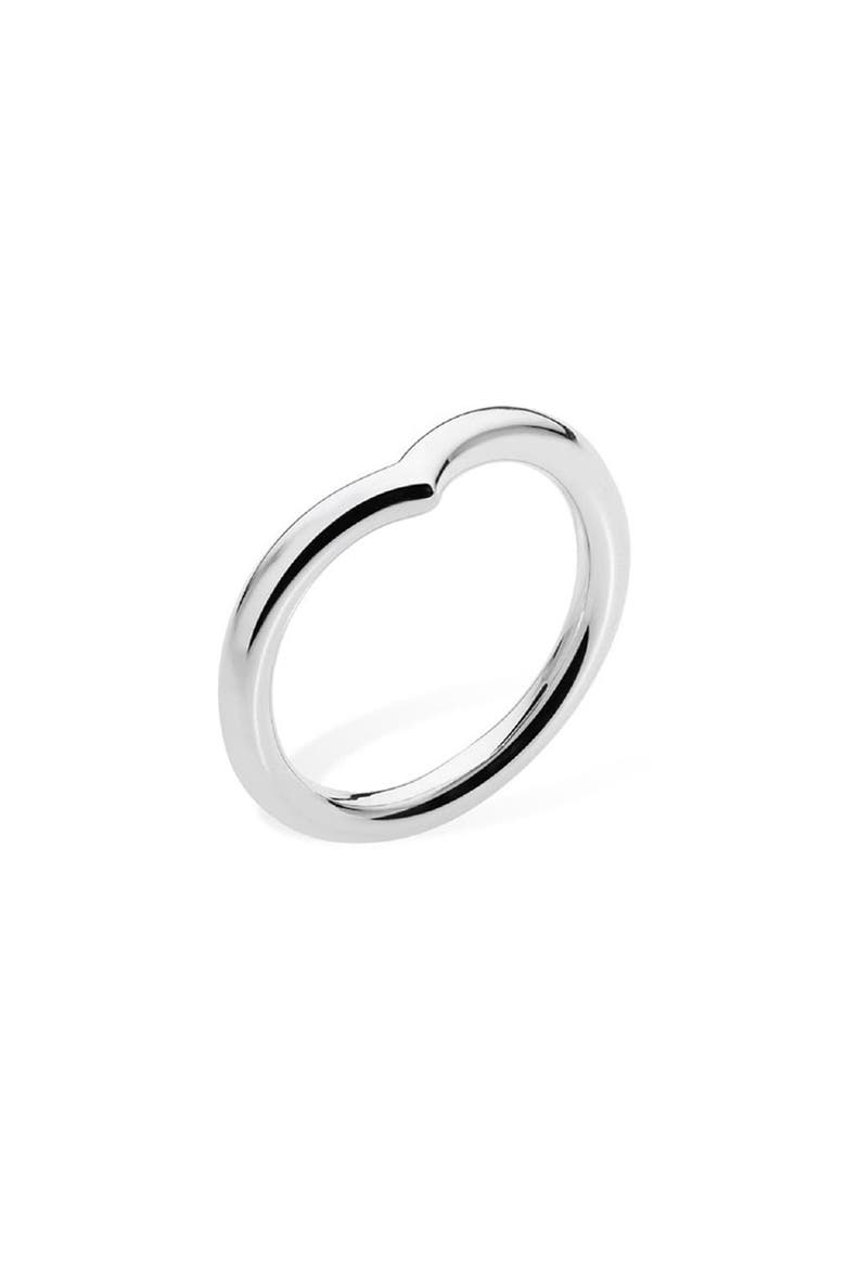 Wish Bone Midi Drip Ring, Main, color, Sterling Silver