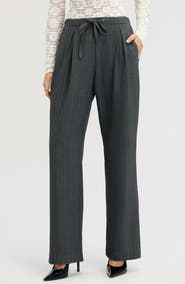 Sam Edelman Pinstripe Pleated Wide Leg Pants