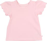 RuffleButts Toddler Girls Short Sleeve Scallop Tee