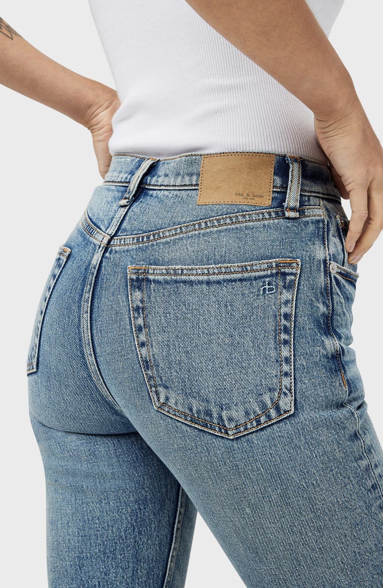 rag & bone Wren Ripped High Waist Ankle Slim Jeans, Alternate, color, Everly